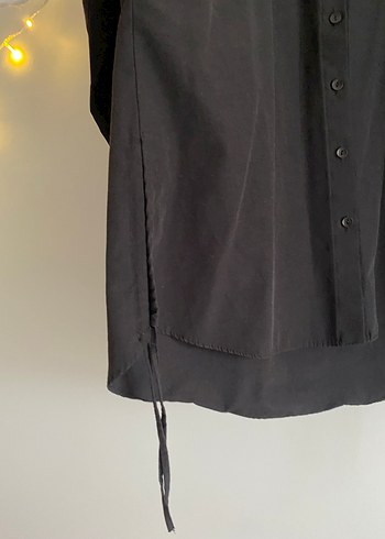 Siyah Düğmeli Uzun Kollu Kadın Gömlek - Görsel 4