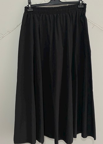 Siyah Midi Salaş Kadın Etek - Görsel 2