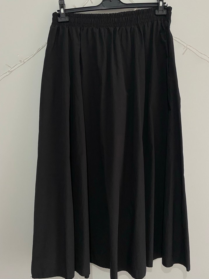 Siyah Midi Salaş Kadın Etek - Görsel 2