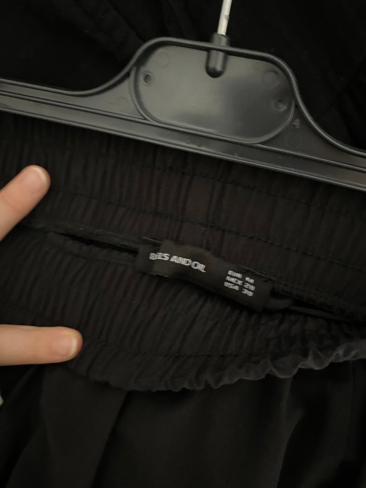 Siyah Midi Salaş Kadın Etek - Görsel 4