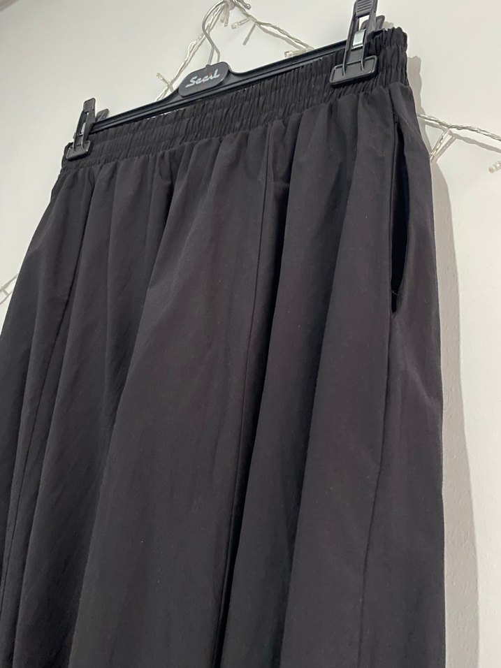 Siyah Midi Salaş Kadın Etek - Görsel 3