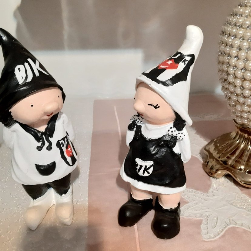 BJK Temalı Siyah Beyaz Biblo Figürleri - Görsel 2