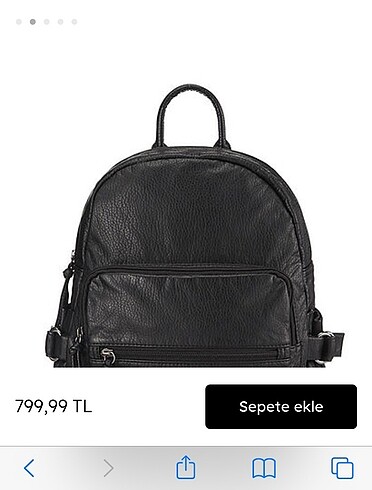 Mavi Jeans Mavi marka siyah deri sırt çantası