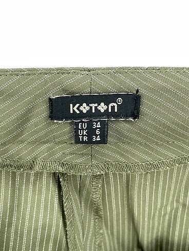 34 Beden yeşil Renk Koton Kumaş Pantolon %70 İndirimli.