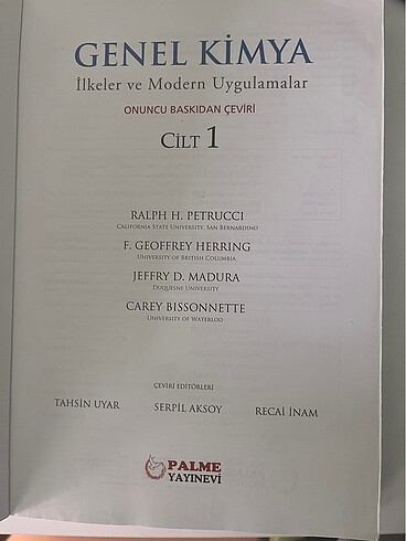  Genel Kimya İlkeler ve Modern Uygulamalar - Petrucci, Herring, M