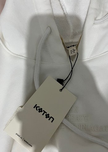 Beyaz Kapüşonlu Kolsuz Sweatshirt - Görsel 3