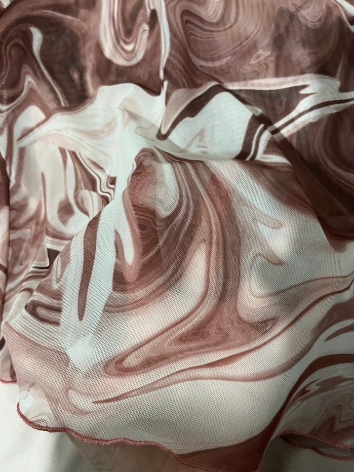 Kadın Kahverengi Batik Desenli Uzun Kollu Bluz - Görsel 2