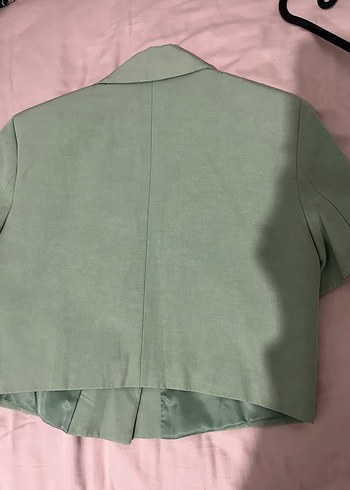 Yeşil Kısa Kollu Kadın Blazer Ceket - Görsel 4
