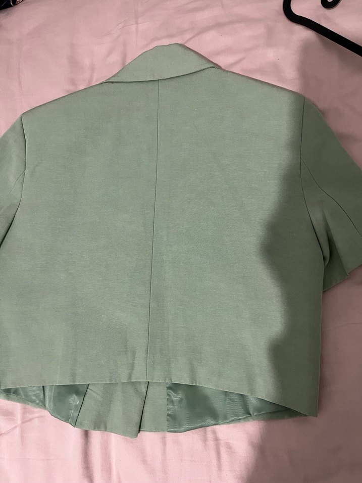 Yeşil Kısa Kollu Kadın Blazer Ceket - Görsel 4