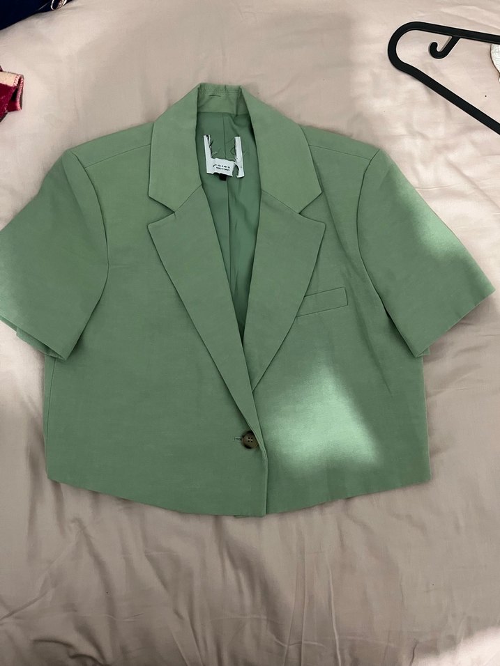 Yeşil Kısa Kollu Kadın Blazer Ceket - Görsel 2