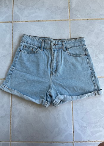 Kadın Mavi Mini Denim Şort