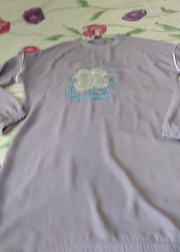 New Well Mor Baskılı Uzun Kollu Sweatshirt