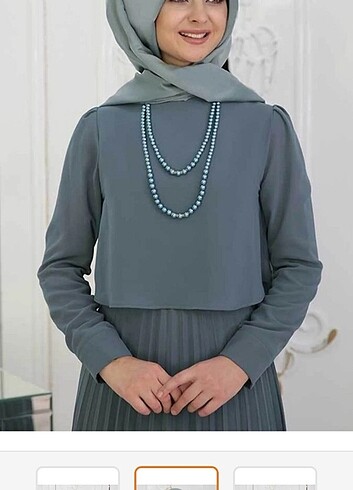 PınarŞems incili pileli elbise Sıfır üründür. 40 beden