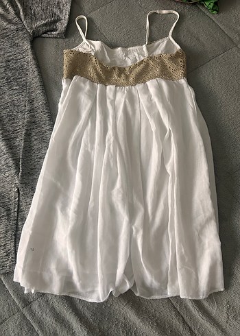 Beyaz Bohem Midi Mini elbise - Görsel 7