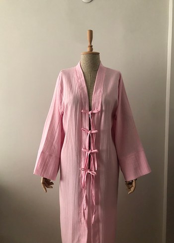 Suud Collection Pembe Uzun Kadın Kimono