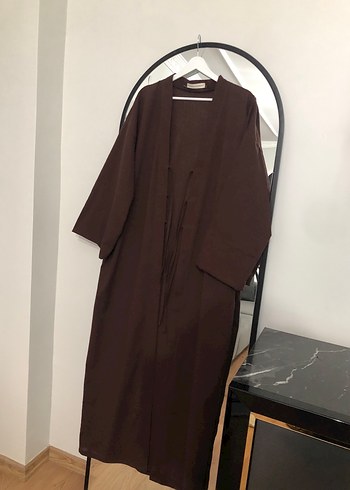 Uzun Kahverengi abaya kimono - Görsel 2