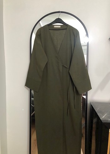 38 Beden Haki renk tam boy kimono
