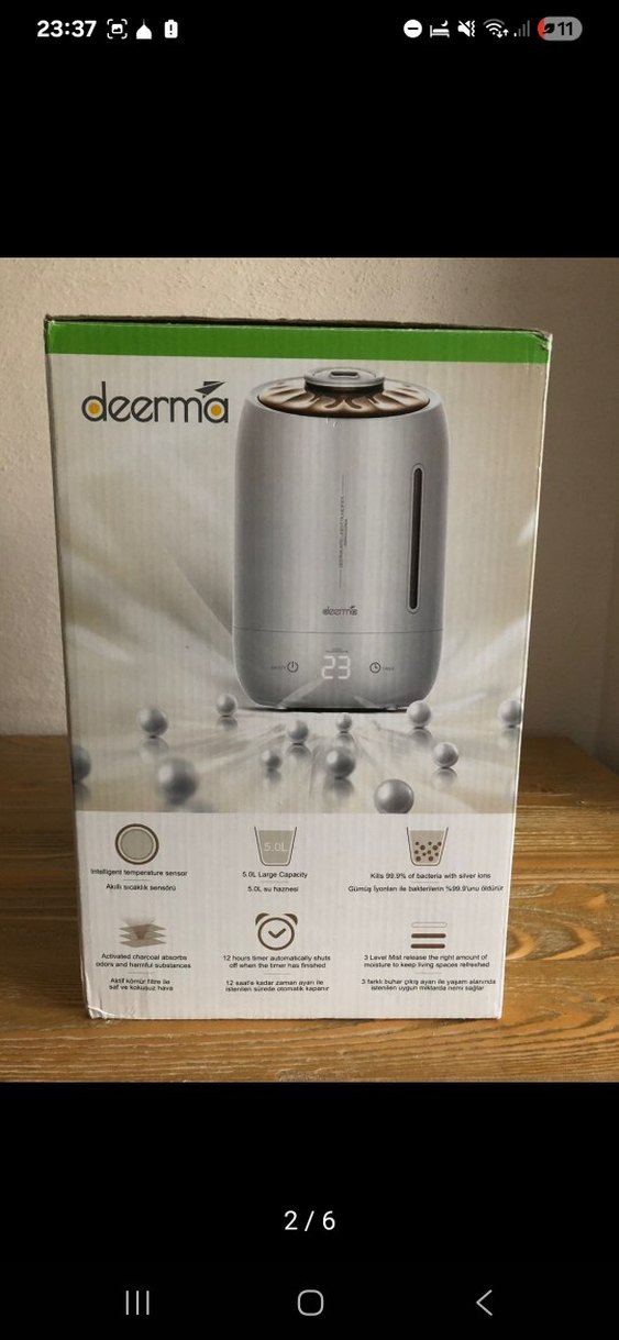 Deerma DEM-F600 Ultrasonik Hava Nemlendirici Beyaz - Görsel 4