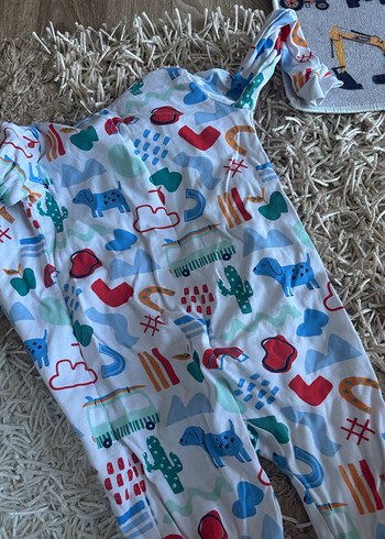 Bebek Uzun Kollu Çok Renkli Fermuarlı Tulum - Görsel 5