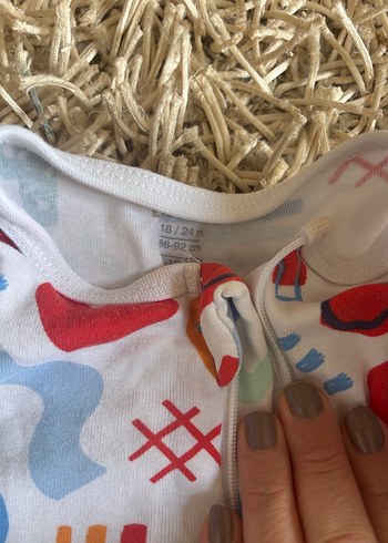 Bebek Uzun Kollu Çok Renkli Fermuarlı Tulum - Görsel 4