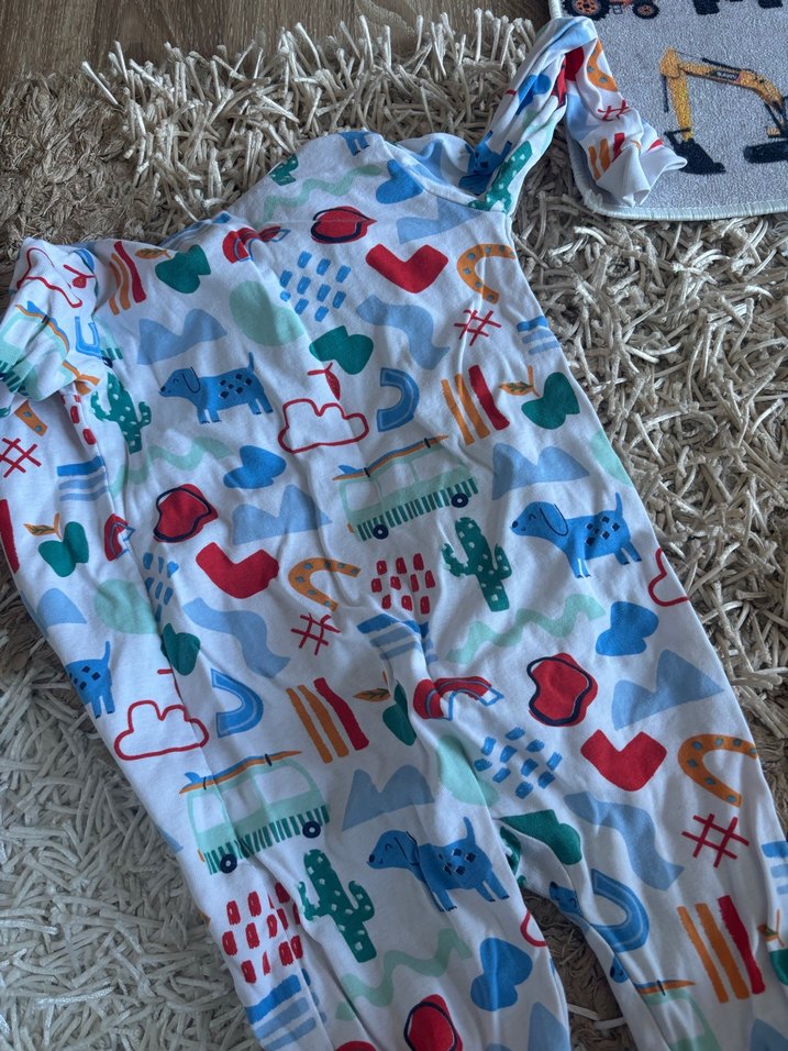 Bebek Uzun Kollu Çok Renkli Fermuarlı Tulum - Görsel 5