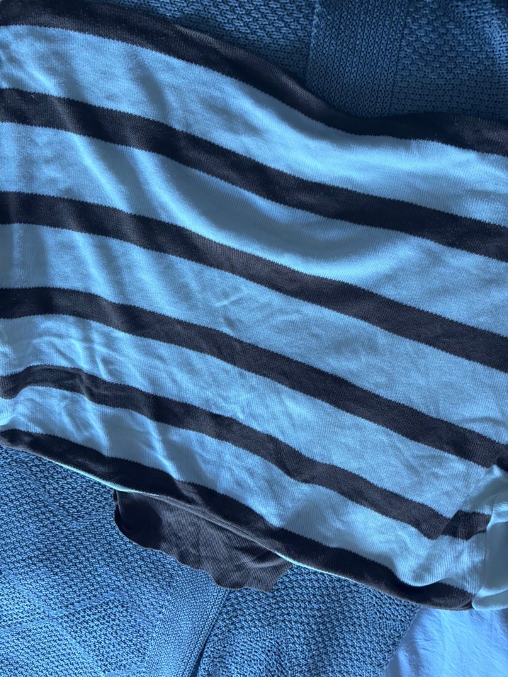 Kahverengi Çizgili Bohem Kadın Kazak - Görsel 4