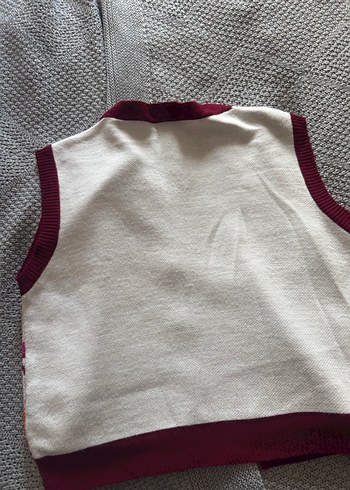 Desenli Bohem Bordo Kadın Triko Süveter - Görsel 4