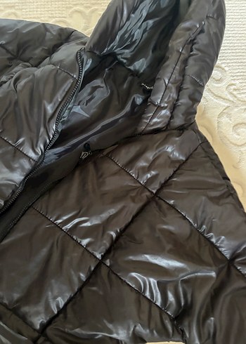 Kadın Siyah Kapüşonlu Midi Kaban - Görsel 2