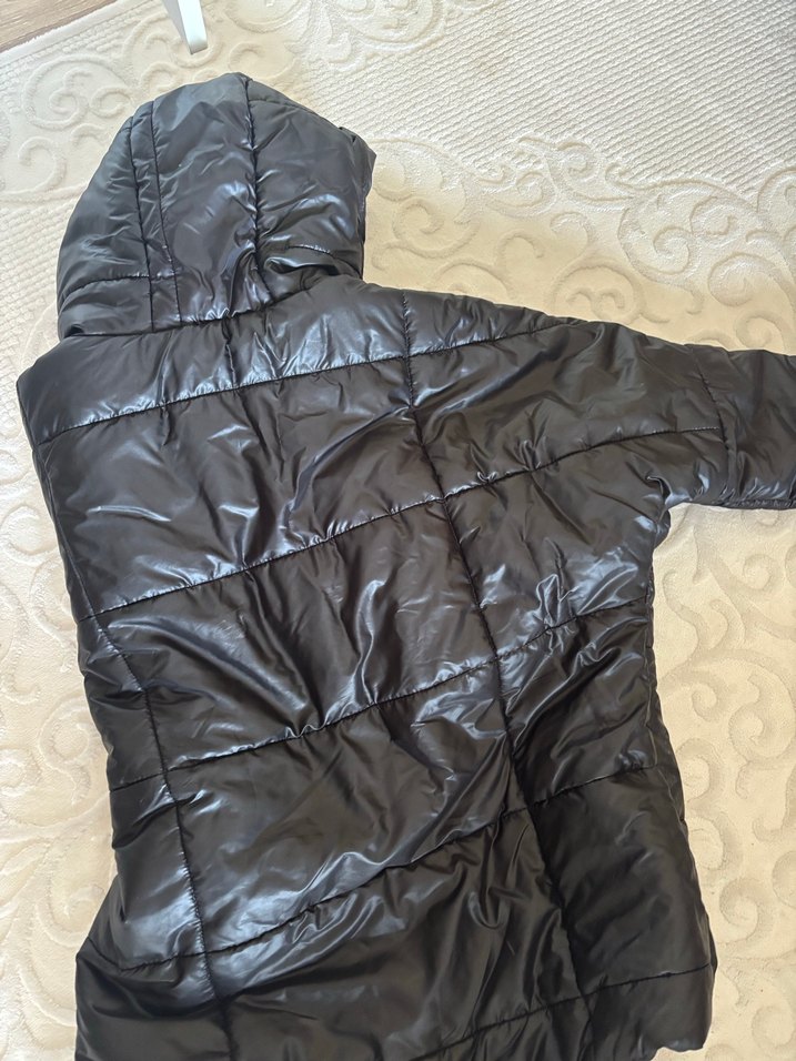 Kadın Siyah Kapüşonlu Midi Kaban - Görsel 5