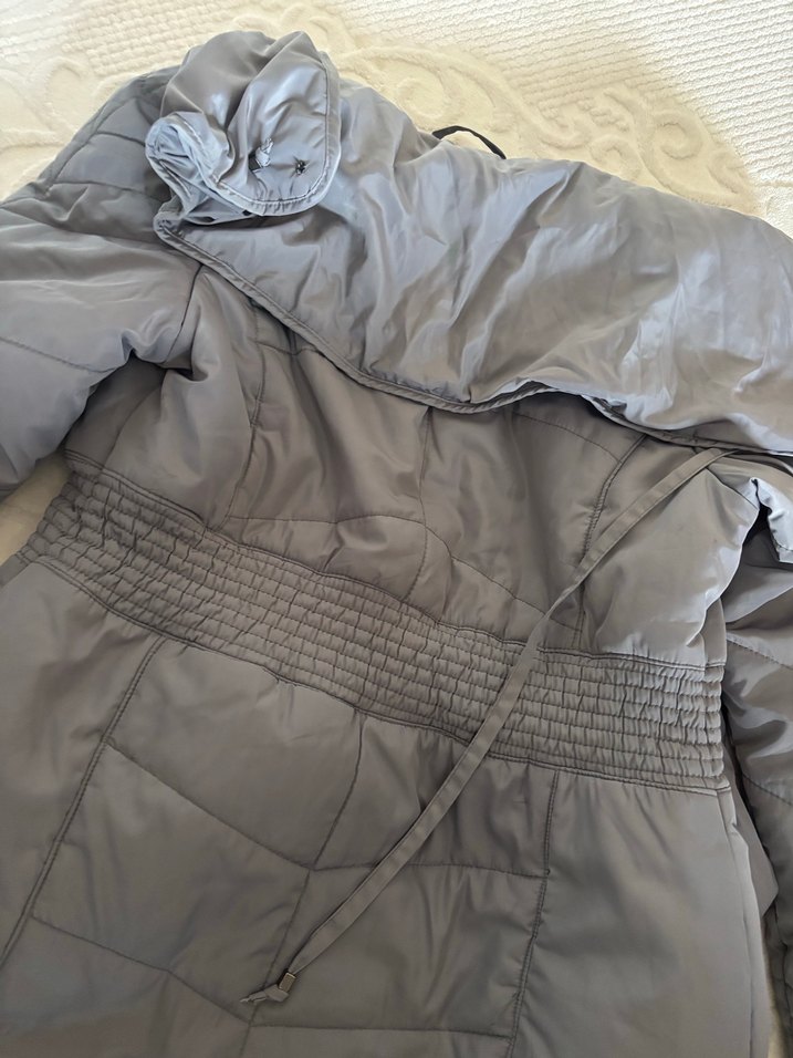 Gri  Kadın Mont - Görsel 5