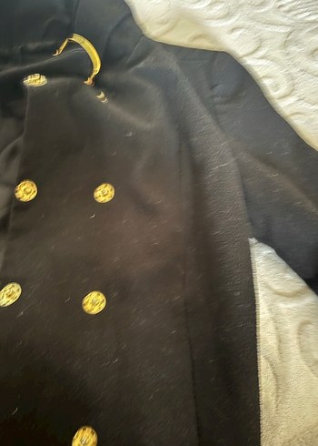 Siyah Düğmeli Midi Kaban - Görsel 2