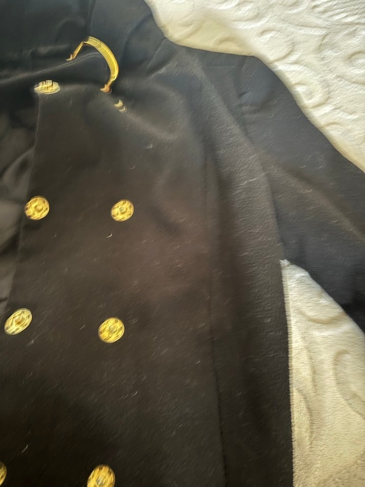 Siyah Düğmeli Midi Kaban - Görsel 2