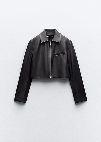 m Beden Zara crop deri ceket