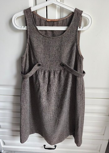 Kahverengi Yünlü Askılı  Elbise - Görsel 2