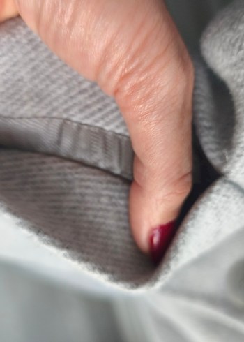 Çift düğmeli gri kaban - Görsel 5