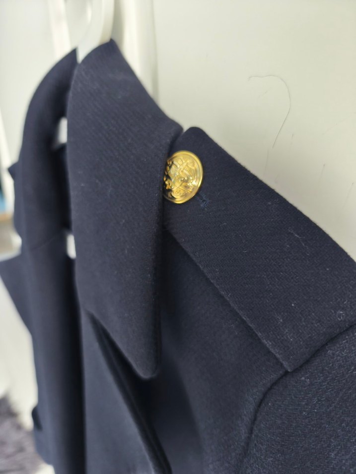 Lacivert Midi Düğmeli Kadın Kaban - Görsel 3