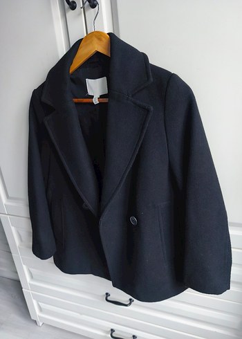 Siyah Çift Düğmeli Kısa Kaban - Görsel 2