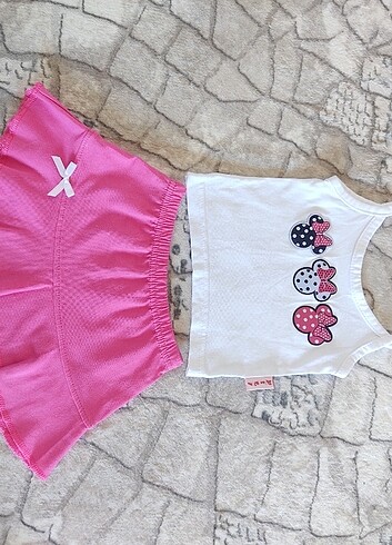 6 Ay Beden pembe Renk Minnie mouse kız bebek takım