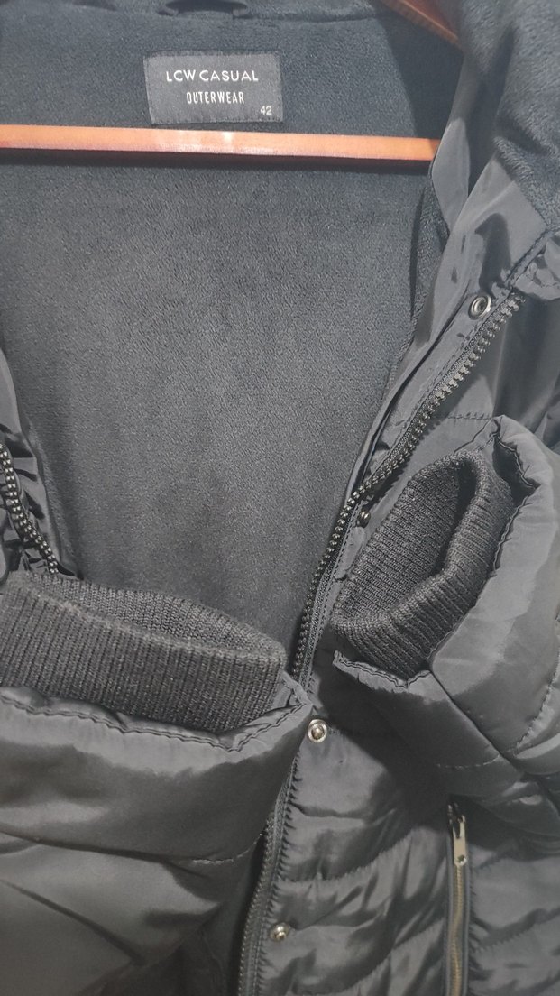 LCW Kadın Siyah Fermuarlı Sade Mont - Görsel 5