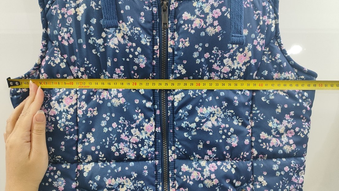 LCW Çiçek Desenli Kapüşonlu Mavi Kadın Yelek - Görsel 5