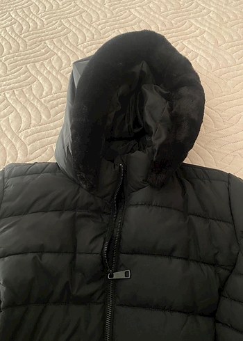 LCW Siyah Kadın Midi Kışlık Mont - Görsel 4