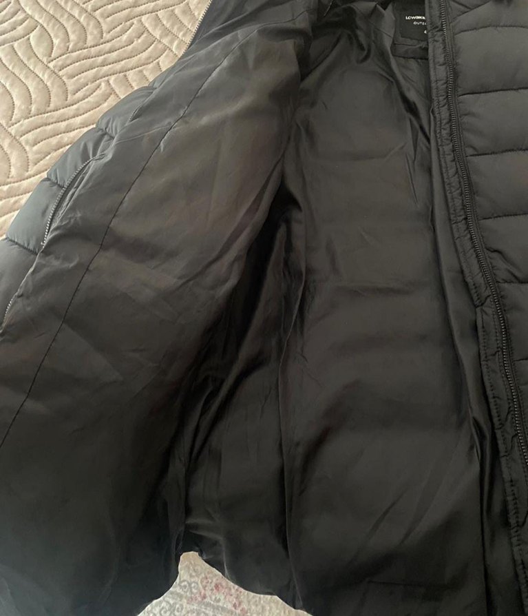 LCW Siyah Kadın Midi Kışlık Mont - Görsel 5