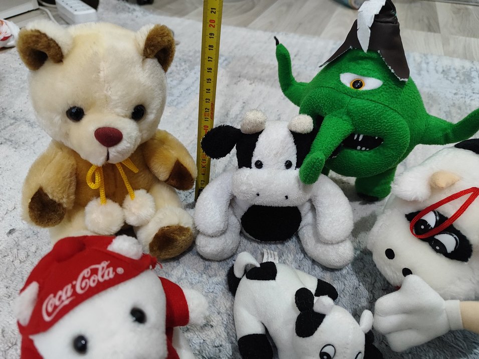 Renkli Beyaz Peluş Oyuncaklar Seti - Görsel 2