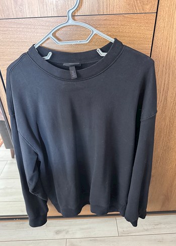H&M Basic Siyah Oversize Loose fit Sweatshirt