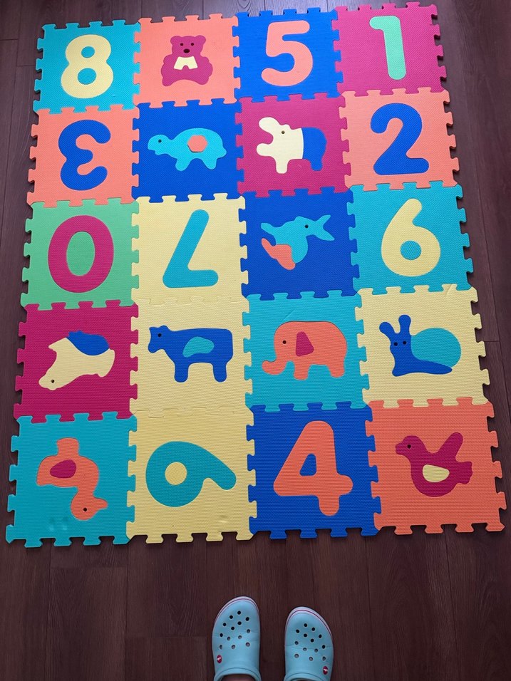 Renkli Sayı ve Hayvan Figürlü Bebek Oyun Matı - Görsel 2