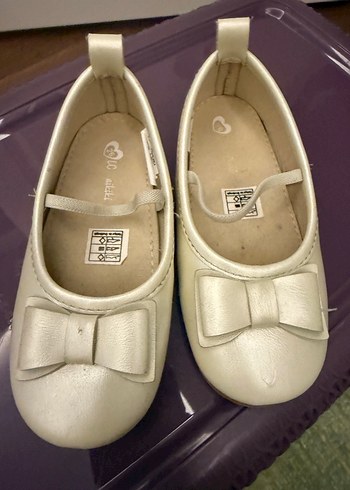 Kız Çocuk Beyaz Fiyonk Detaylı Bale Ayakkabısı babet - Görsel 2