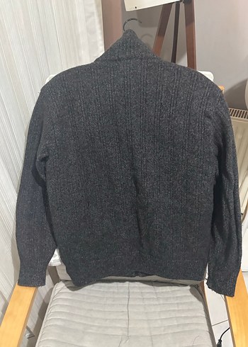 Gri Süet Yaka Fermuarlı Erkek Ceket - Görsel 4