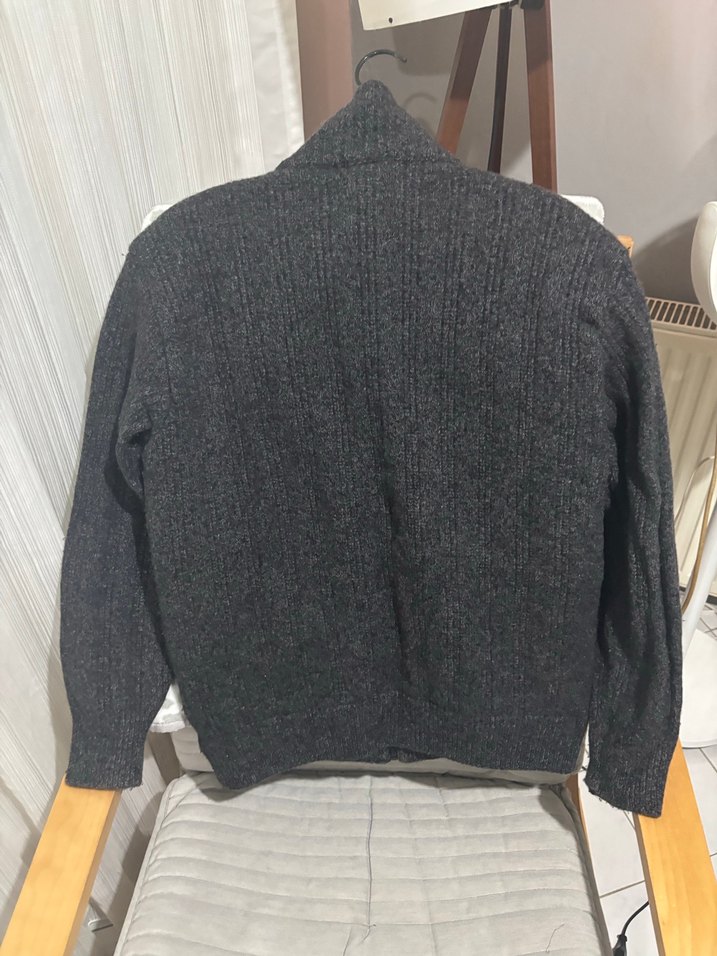 Gri Süet Yaka Fermuarlı Erkek Ceket - Görsel 4