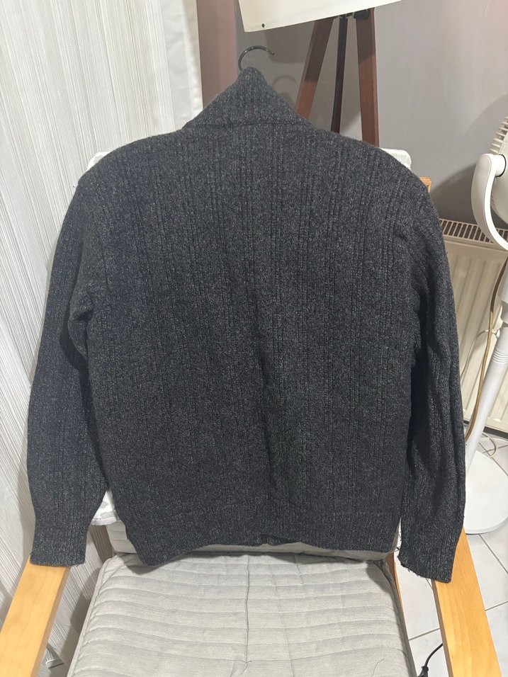 Gri Süet Yaka Fermuarlı Erkek Ceket - Görsel 3