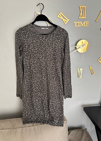 Kadın Gri Uzun Kollu Fit Triko Elbise - Görsel 4